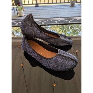 Bernie Mev Flats Shoes Women's Sz 40 Eu/9 Us Blue Denim Woven Slip On Comfy